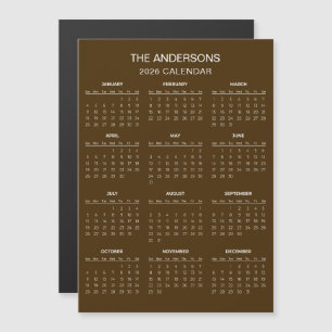 Enkel men elegant 2026-kalender Magnet