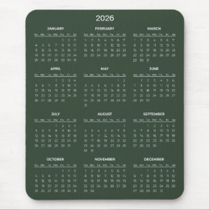 Enkel men elegant 2026-kalender Musmattor