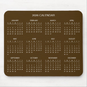 Enkel men elegant 2026-kalender Musmattor