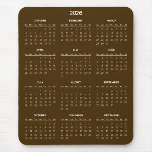Enkel men elegant 2026-kalender Musmattor
