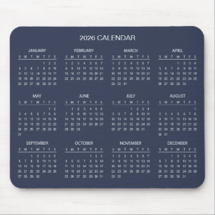 Enkel men elegant 2026-kalender Musmattor