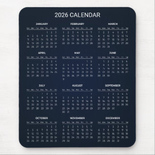 Enkel men elegant 2026-kalender Musmattor