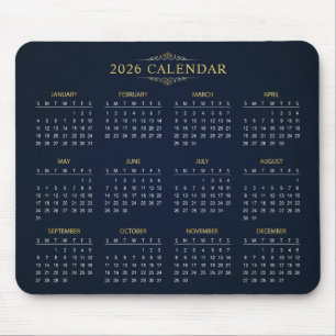 Enkel men elegant 2026-kalender Musmattor
