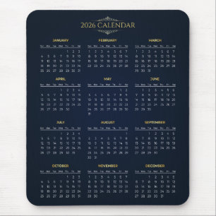 Enkel men elegant 2026-kalender Musmattor