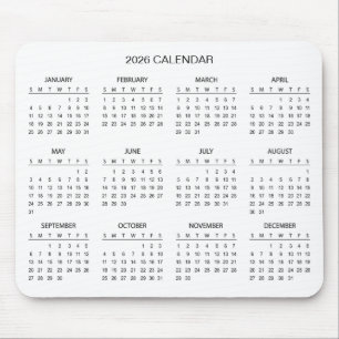 Enkel men elegant 2026-kalender Musmattor