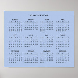 Enkel men elegant 2026-kalender | poster