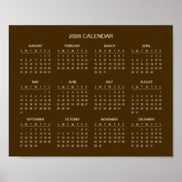 Enkel men elegant 2026-kalender | poster