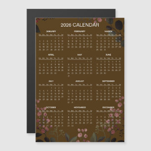 Enkel men elegant blomsterkalender för 2026    Mag