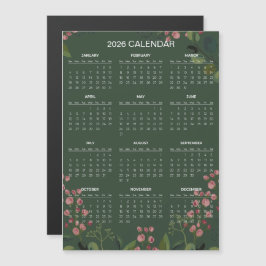 Enkel men elegant blomsterkalender för 2026 | Magn