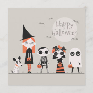 Enkel men elegant Halloweenfest Inbjudan