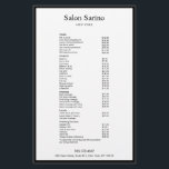 Enkel meny för tjänsten White Beauty Salon Service<br><div class="desc">Kontakta mig på maurareed.designs@gmail.com om du vill ha ytterligare matchande material från marknadsföring. Om du vill ha mer fördefinierade logotyper går du till logoevolution.co. Ursprunglig design av Maura Reed.</div>