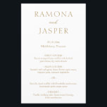 Enkel meny Guld Modern Bröllop<br><div class="desc">Menyn elegant faux guld bröllop med enkel och minimal design. En klassisk layout med stora bokstäver i namn för en modern vändning till detta traditionella stil. En bröllop-meny som är perfekt för ett formellt bröllop.</div>