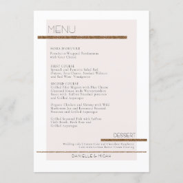 Enkel meny Minimal Modern  Rosa Guld Vit Inbjudningar