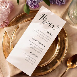 Enkel meny vid Svartvit Bröllop Bord