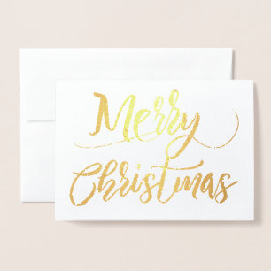 Enkel Merry Christmas i guld folie Folierat Kort