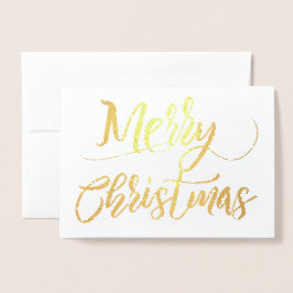 Enkel Merry Christmas i guld folie Folierat Kort