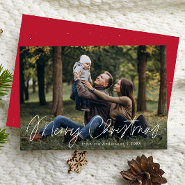 Enkel Merry Christmas Script Foto Julkort