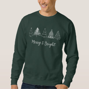 Enkel merry och Bright Julgran Sweater Lång Ärmad Tröja