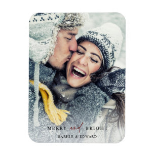 Enkel merry och Bright Photo Helgdag Magnet