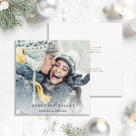 Enkel merry och ljusa fotokvadrater julkort