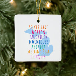 Enkel Michigansk Sleeping Bears Dunes-ornament Julgransprydnad Keramik