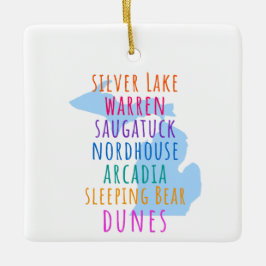 Enkel Michigansk Sleeping Bears Dunes-ornament Julgransprydnad Keramik