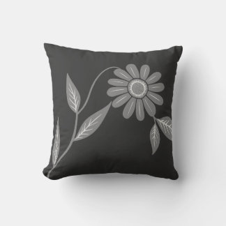 Enkel Mid Century Daisy Kolgrå Kudde