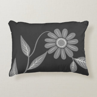 Enkel Mid Century Daisy Kolgrå Prydnadskudde