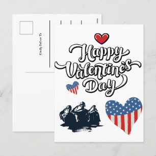 Enkel militär soldatarmé i Valentines day Helg Vykort
