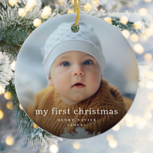 Enkel min första julfoto i Baby Julgransprydnad Keramik