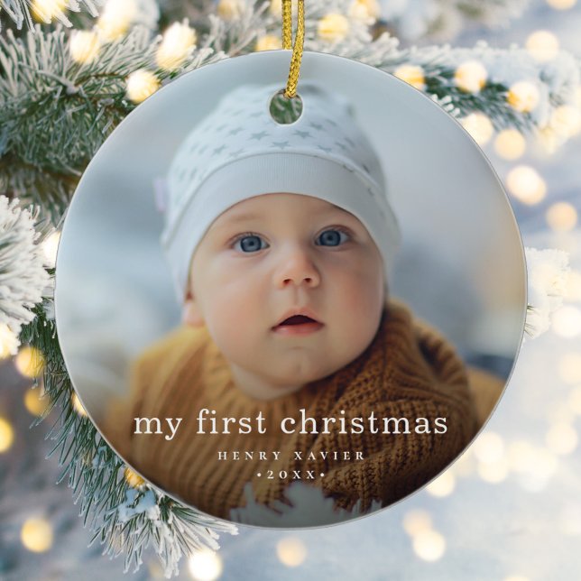 Enkel min första julfoto i Baby Julgransprydnad Keramik (Skapare uppladdad)