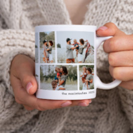 Enkel Minimal 10 Fotoskollage  Kaffemugg