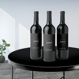Enkel Minimal Anpassad Logotyp & Text Företag Före Vinflaska Etikett