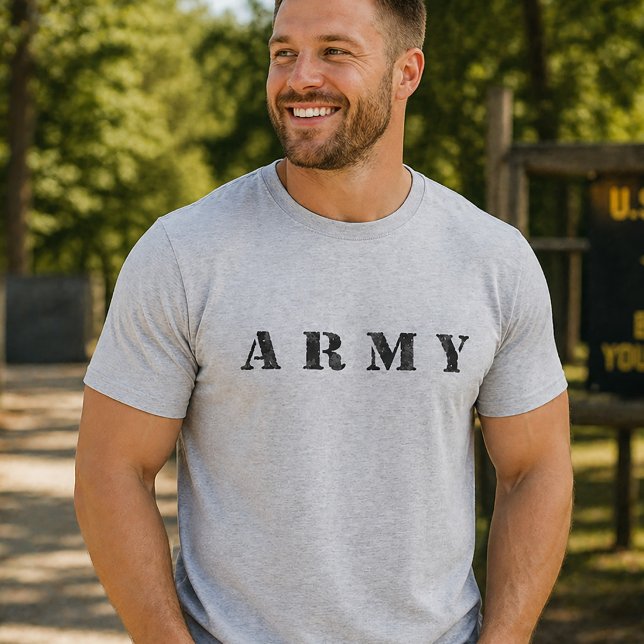 Enkel Minimal Army Distressed Tee (Simple Minimal Army Distressed T-Shirt)