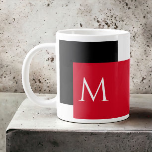 Enkel minimal blockering av Färg med Monogram init Jumbo Mugg