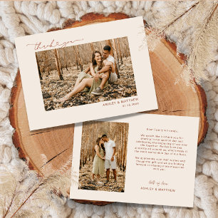 Enkel minimal Boho Earthy Heart-skript Bröllop Tack Kort