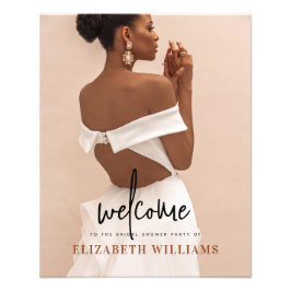 Enkel Minimal Bröllopsfest Foto Välkomstskylt 