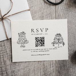 Enkel Minimal Bröllopstårta Qr Code Bröllop  OSA Kort