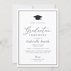 enkel minimal ceremoni i studenten inbjudningar