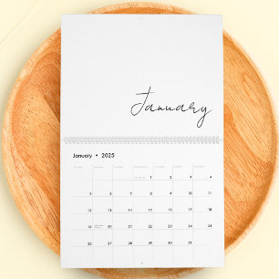 Enkel, minimal Chic Skriva 2025-familjen Kalender