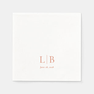Enkel minimal citrusodling i Monogrammed Bröllop Pappersservett