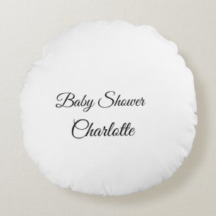 ENKEL MINIMAL.CUTE TILLÄGG NAMN BABY baby shower F Rund Kudde