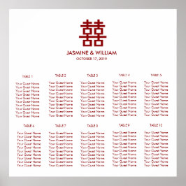 Enkel minimal Dubbla lycka i kinesiska Bröllop Poster