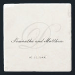 Enkel minimal Elegant Bröllop Monogram Stenunderlägg<br><div class="desc">Enkel,  minimalistisk Elegant Bröllop Monogram Stone Underlägg</div>