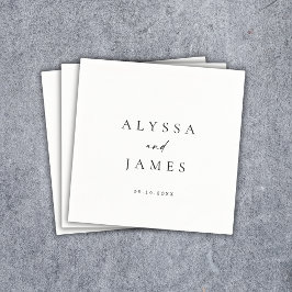 Enkel minimal Elegant bröllop Pappersservett