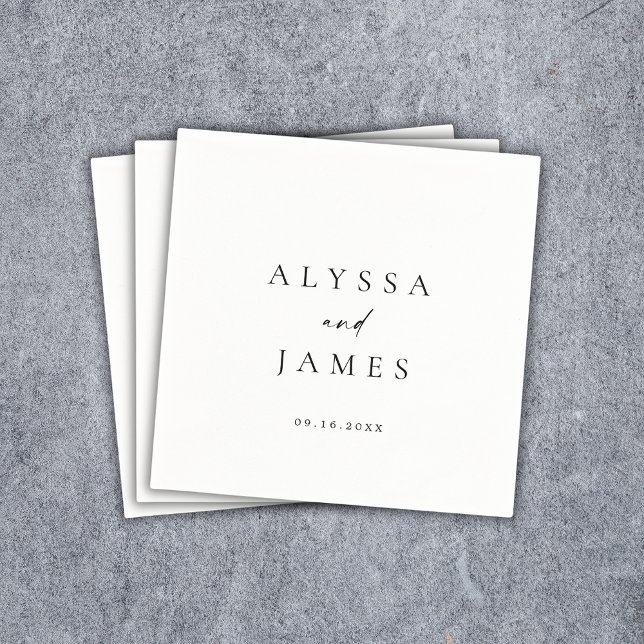 Enkel minimal Elegant bröllop Pappersservett (Skapare uppladdad)