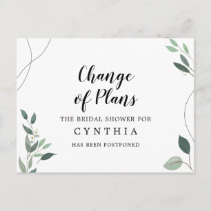 Enkel minimal Elegant Eucalyptus Postpond Vykort