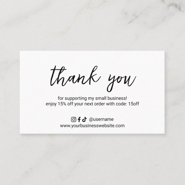 Enkel minimal Elegant för Social-medieikoner Moder Rabattkort (Framsida)