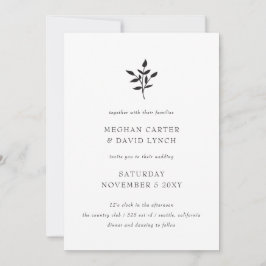 Enkel minimal Elegant Modern Botaniskt Bröllop Inbjudningar