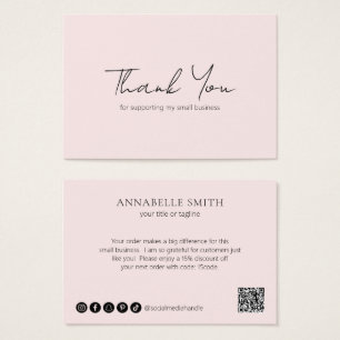Enkel minimal Elegant Modern Rosa Order Infoga Visitkort